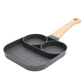 3-Hole Frying Pot Pan Non-stick Egg Pancake Steak Hamburg Omelet Pan Tool