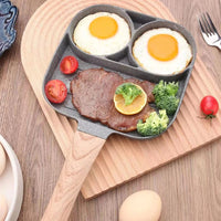 3-Hole Frying Pot Pan Non-stick Egg Pancake Steak Hamburg Omelet Pan Tool