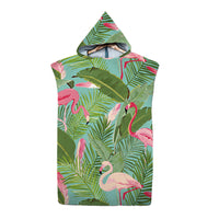 Flamingo Pattern Beach Bathrobe Changing Robe Hooded Quick Dry Poncho Bathrobe -Style 5