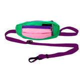 Hands Free Pet Dog Leash with Waist Bag for Running Walking Training Hiking -Purple