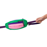 Hands Free Pet Dog Leash with Waist Bag for Running Walking Training Hiking -Purple