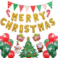 Merry Christmas Balloons Set Foil Balloon Party Home Decor-Style 1