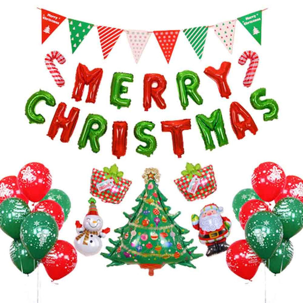 Merry Christmas Balloons Set Foil Balloon Party Home Decor-Style 2