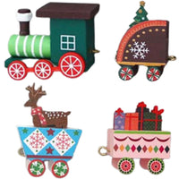 Merry Christmas Wooden Train Ornament Christmas Decoration Xmas Gifts New Year-Green