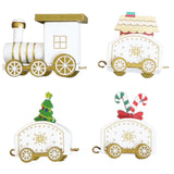 Merry Christmas Wooden Train Ornament Christmas Decoration Xmas Gifts New Year-White