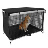 Portable Pet Dog Crate Cover Cage Kennel Cover L-Black