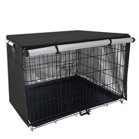 Portable Pet Dog Crate Cover Cage Kennel Cover S-Black