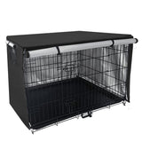 Portable Pet Dog Crate Cover Cage Kennel Cover L-Black