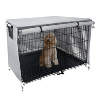 Portable Pet Dog Crate Cover Cage Kennel Cover L-Gray