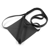 Square PU Leather Garden Plant Hanger Wall Hanging Flower Pot Stand Home Decor -Black