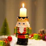 Nutcracker Candle Holder Desk Ornament Gift Creative Christmas Decoration -Green