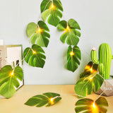 3M 20LED Artificial Hanging Plant Fake Monstera Leaf String Lights Wedding Home Decor