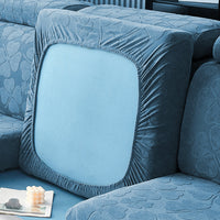 Sofa Cushion Cover High Stretch Sofa Seat Slipcover Protector 4 Seat-Blue