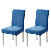 2Pcs Stretch Dining Chair Cover Seat Covers Washable Banquet Wedding Party Jacquard Chair Cover-Blue