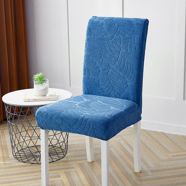 2Pcs Stretch Dining Chair Cover Seat Covers Washable Banquet Wedding Party Jacquard Chair Cover-Blue