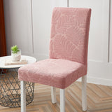 2Pcs Stretch Dining Chair Cover Seat Covers Washable Banquet Wedding Party Jacquard Chair Cover-Pink