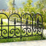 4 Pack Garden Plastic Fence Border Edging Panel Lawn Covers Yard Outdoor Decor Black