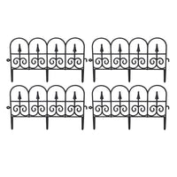 4 Pack Garden Plastic Fence Border Edging Panel Lawn Covers Yard Outdoor Decor Black