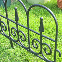 4 Pack Garden Plastic Fence Border Edging Panel Lawn Covers Yard Outdoor Decor Black