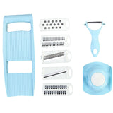 5 in 1 Multifunctional Kitchen Vegetables Chopper Mandoline Slicer Vegetable Grater Cutter Fruit Peeler-Blue