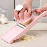 5 in 1 Multifunctional Kitchen Vegetables Chopper Mandoline Slicer Vegetable Grater Cutter Fruit Peeler-Pink