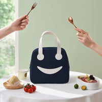 Portable Insulated Lunch Bag Cooler Tote Thermal Lunch Box-Navy