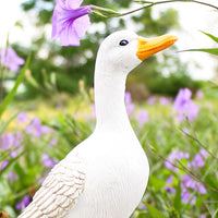 Simulation White Duck Garden Statue Resin Statue Landscape Decoration Yard Ornament-Standing Style