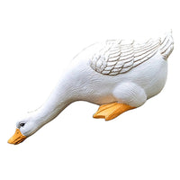 Simulation White Duck Garden Statue Resin Statue Landscape Decoration Yard Ornament-Drinking Style