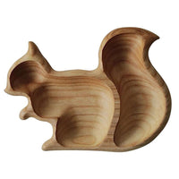 Wooden Serving Tray Snacks Food Trays Fruit Platters for Kitchen Counter Party Decor-Squirrel Style