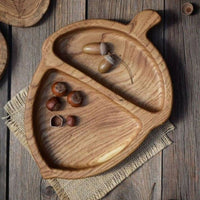 Wooden Serving Tray Snacks Food Trays Fruit Platters for Kitchen Counter Party Decor-Pinecone Style