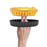 6Pcs Non Stick Mini Tart Pan Quiche Pan Pie Muffin Pan Pizza Cake Mold with Removable Bottom-5 Inches