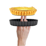 6Pcs Non Stick Mini Tart Pan Quiche Pan Pie Muffin Pan Pizza Cake Mold with Removable Bottom-5 Inches