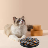 Pet Cat Slow Feeder Food Mat Treat Lick Mat Feeding Mat Enrichment Toys with Suction Cup-Black