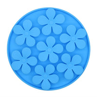 Pet Cat Slow Feeder Food Mat Treat Lick Mat Feeding Mat Enrichment Toys with Suction Cup-Blue