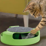 Pet Cat Catch Mouse Interactive Toy Cat Scratch Board Toy with Felt Scratching Claw Mat