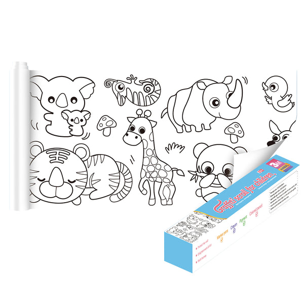 Kids Drawing Roll Paper Roll Sticky DIY Painting Paper Drawing Color Filling Paper-Style 2