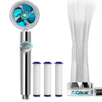 Handheld Propeller Bathroom Shower Head Blue