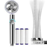 Handheld Propeller Bathroom Shower Head Silver