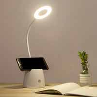 LED Desk Lamp with Pen Holder and Phone Stand-Warm White Light