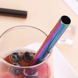 Set of 7Pcs BOBA Bubble Tea Straws Stainless Steel Wide Caliber Straws Reusable Straws Multicolor