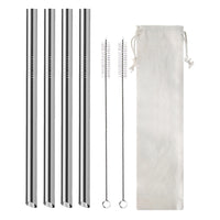 Set of 7Pcs BOBA Bubble Tea Straws Stainless Steel Wide Caliber Straws Reusable Straws