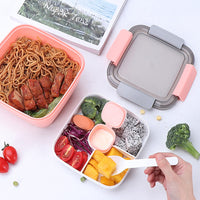 2 Layer Salad Lunch Container with A Sauce Container and A Reusable Fork Pink