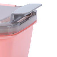 2 Layer Salad Lunch Container with A Sauce Container and A Reusable Fork Pink