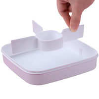 2 Layer Salad Lunch Container with A Sauce Container and A Reusable Fork Pink