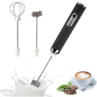 Electric Milk Frother Handheld Mini Drink Mixer Black