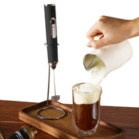 Electric Milk Frother Handheld Mini Drink Mixer Black