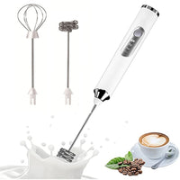 Electric Milk Frother Handheld Mini Drink Mixer White