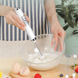 Electric Milk Frother Handheld Mini Drink Mixer White