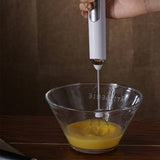 Electric Milk Frother Handheld Mini Drink Mixer White