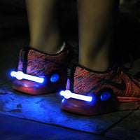 2 Pcs 2 Modes LED Light Waterproof Shoes Clip Lights Outdoor Sports Night Light Blue